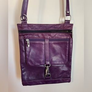 Genuine Leather Purse Made in Italy, Purple